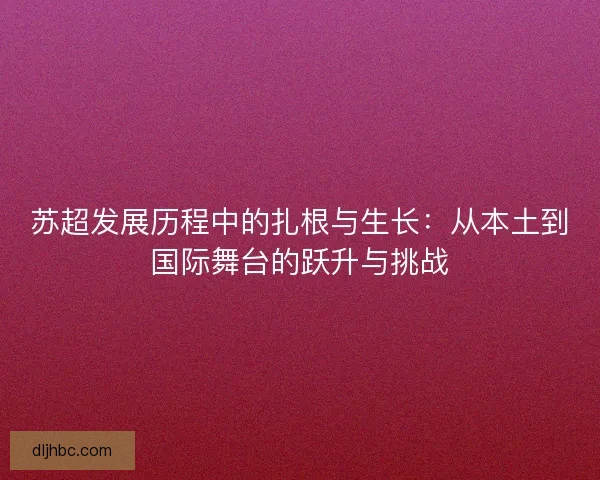 苏超发展历程中的扎根与生长：从本土到国际舞台的跃升与挑战