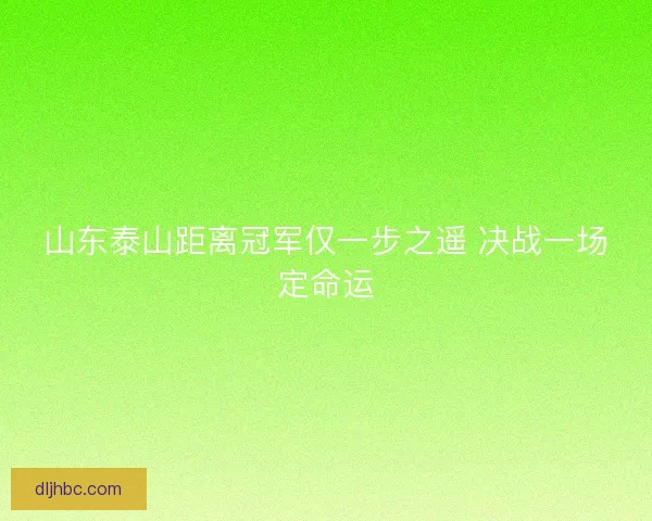 山东泰山距离冠军仅一步之遥 决战一场定命运 山东泰山距离冠军仅一步之遥 决战一场定命运